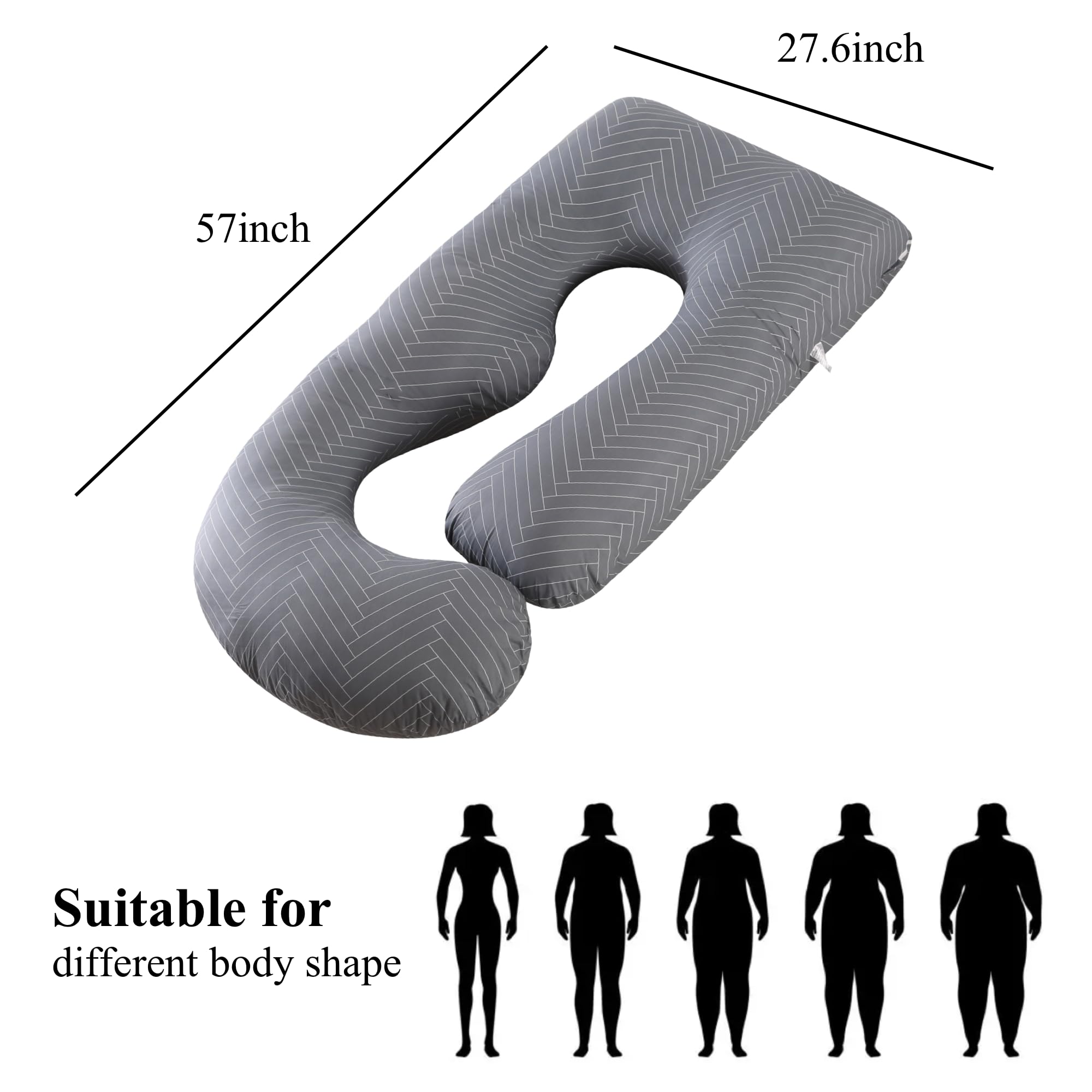 ALLOPERA Pregnancy Pillow, Full Body 57 Inch Maternity Pillow