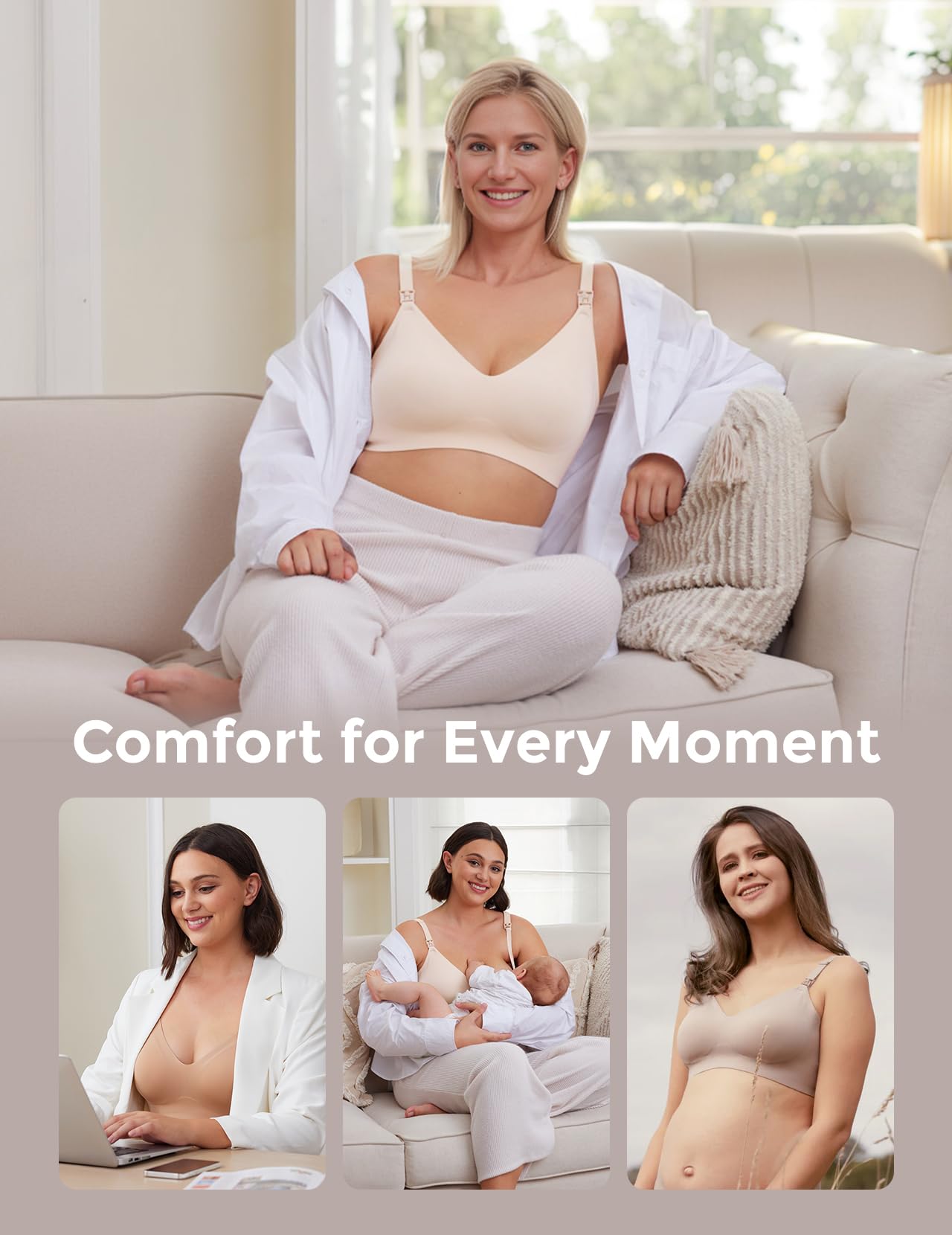 Momcozy Seamless Nursing Bra for Women 2 Pack