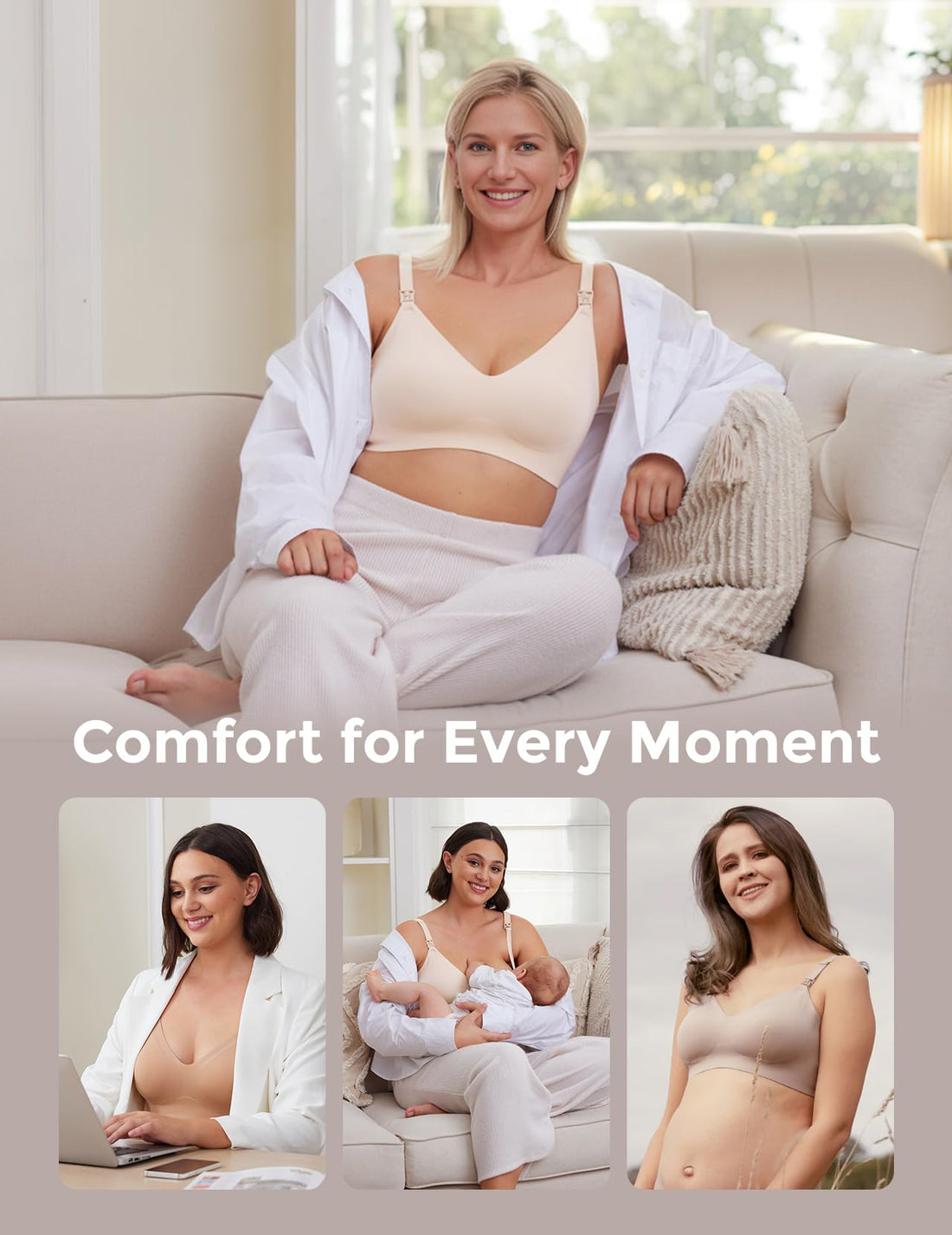 Momcozy Seamless Nursing Bra for Women 2 Pack