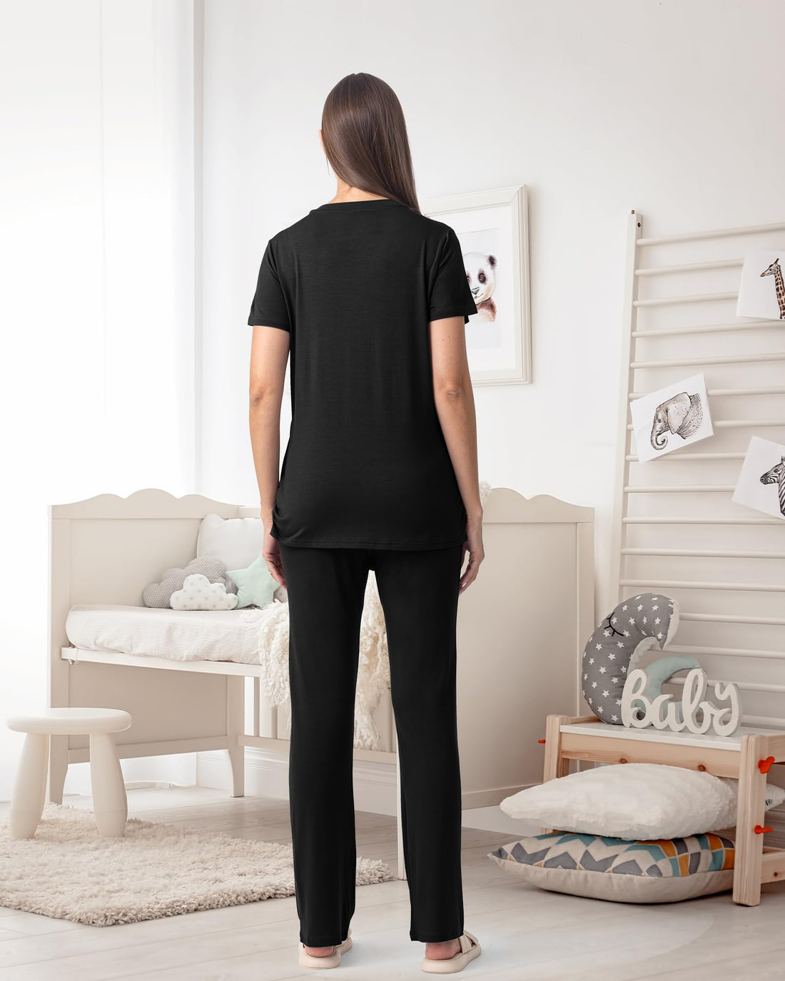 Rnxrbb 3 Piece Women's Maternity Nursing Pajamas Set