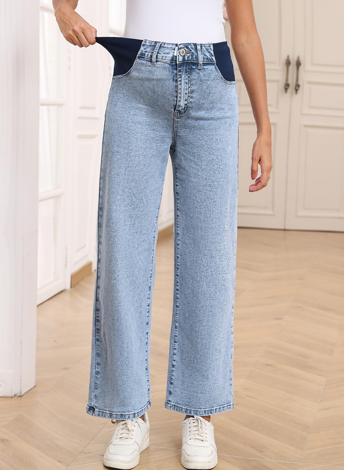 BLENCOT Women's Maternity Pants  with Pockets