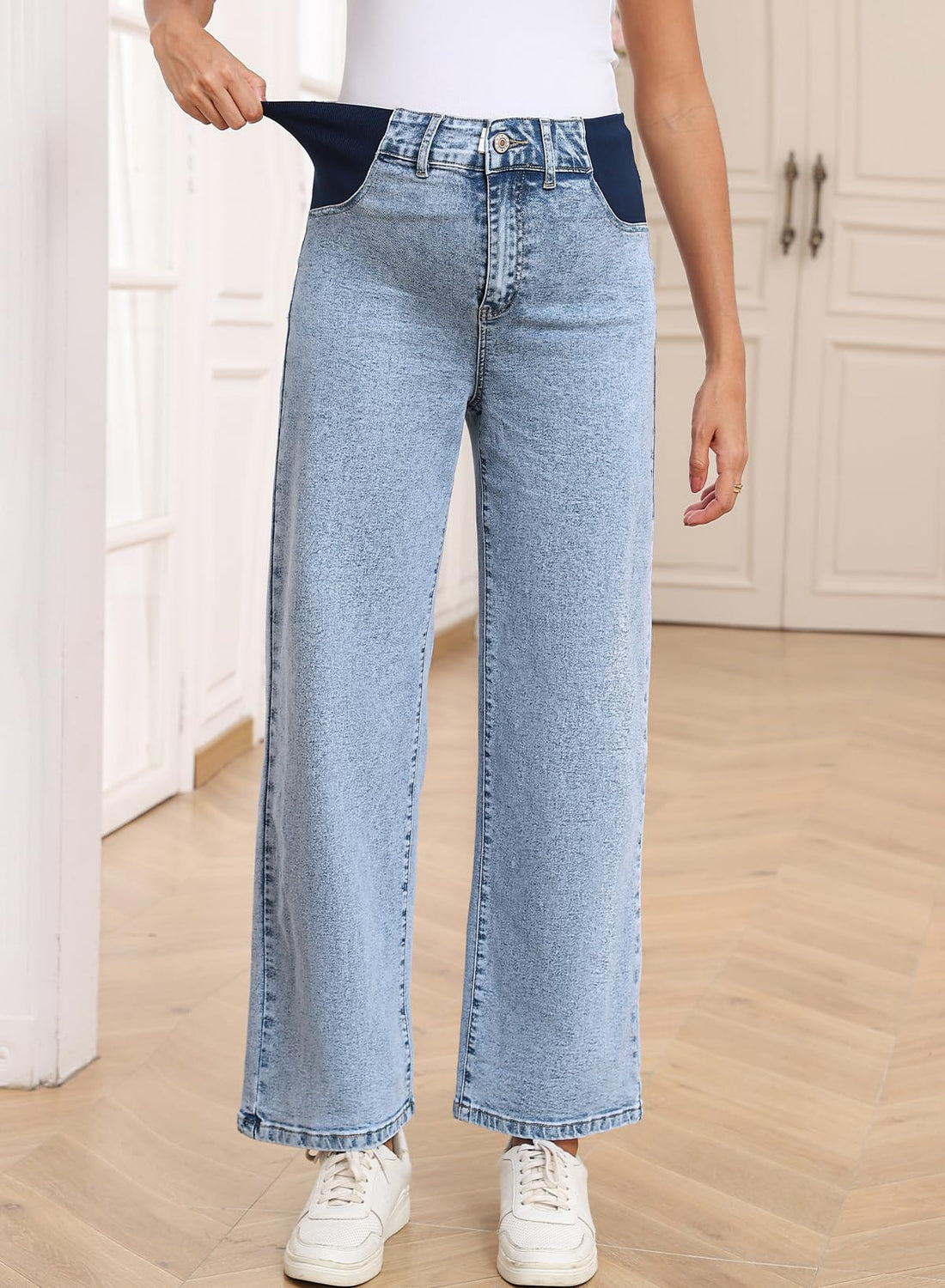 BLENCOT Women's Maternity Pants  with Pockets