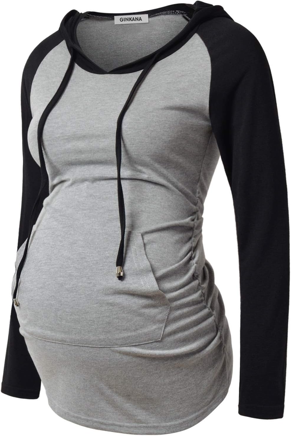 GINKANA Maternity Hoodie Long Sleeves Shirts Casual Maternity Top