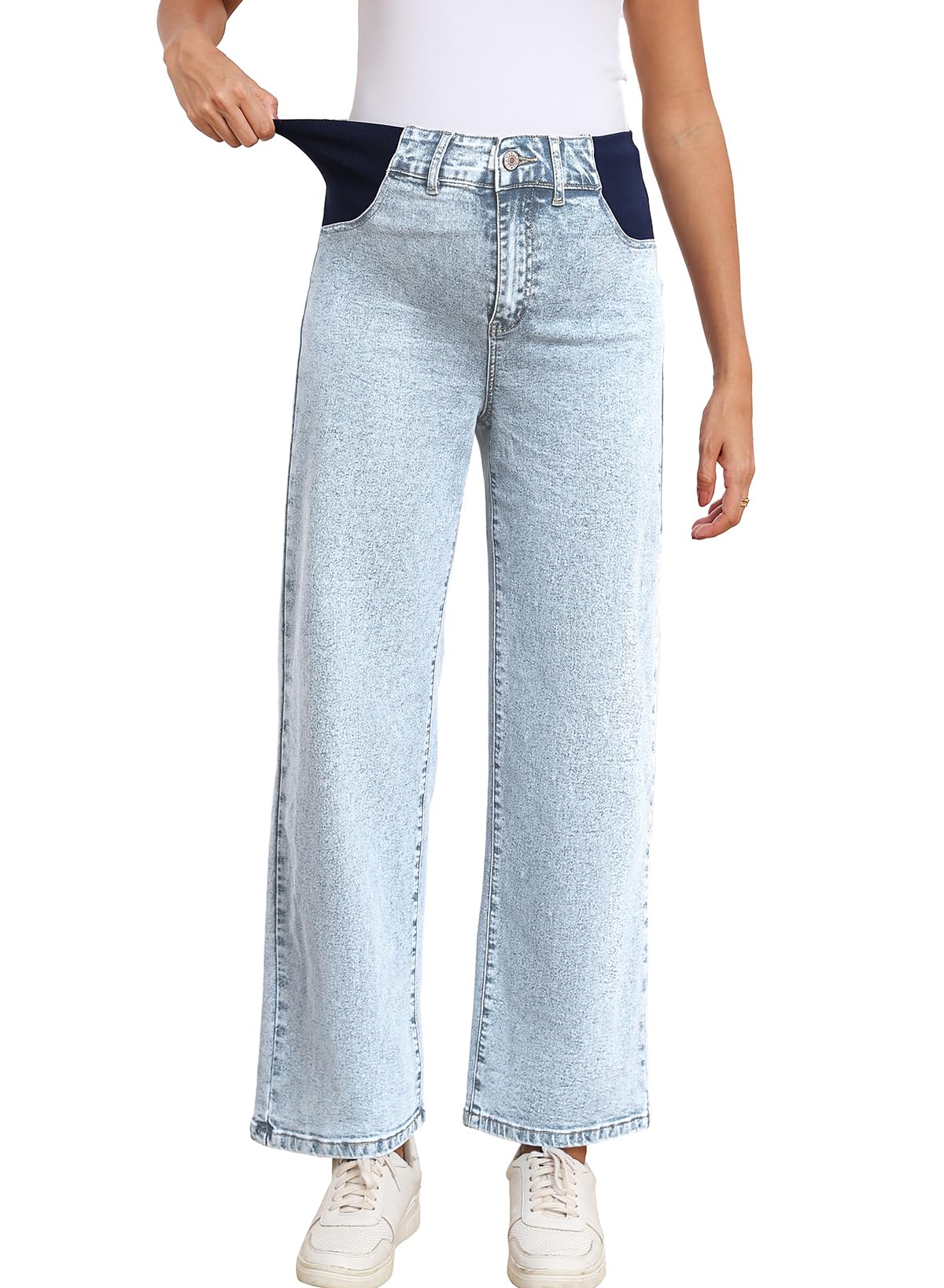 BLENCOT Women's Maternity Pants  with Pockets