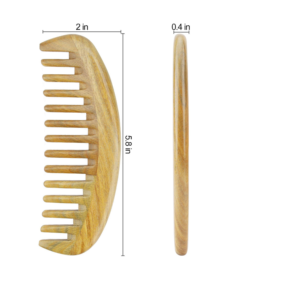 Onedor Handmade 100% Natural Green Sandalwood Hair Combs