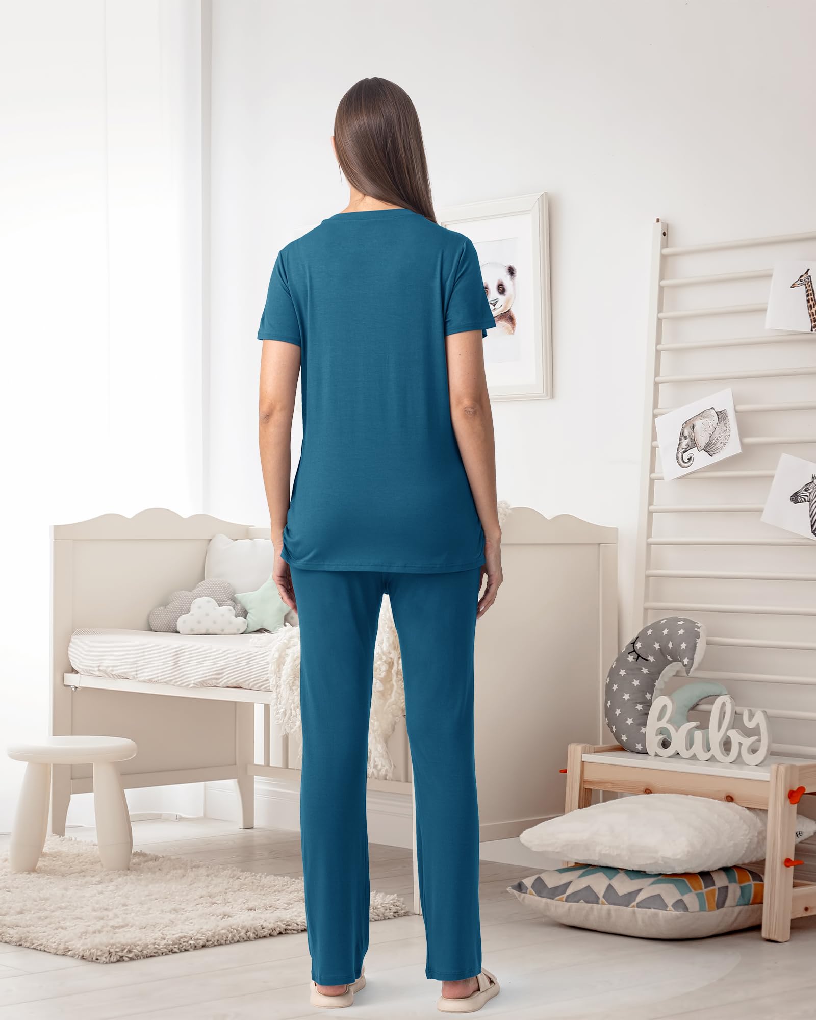 Rnxrbb 3 Piece Women's Maternity Nursing Pajamas Set