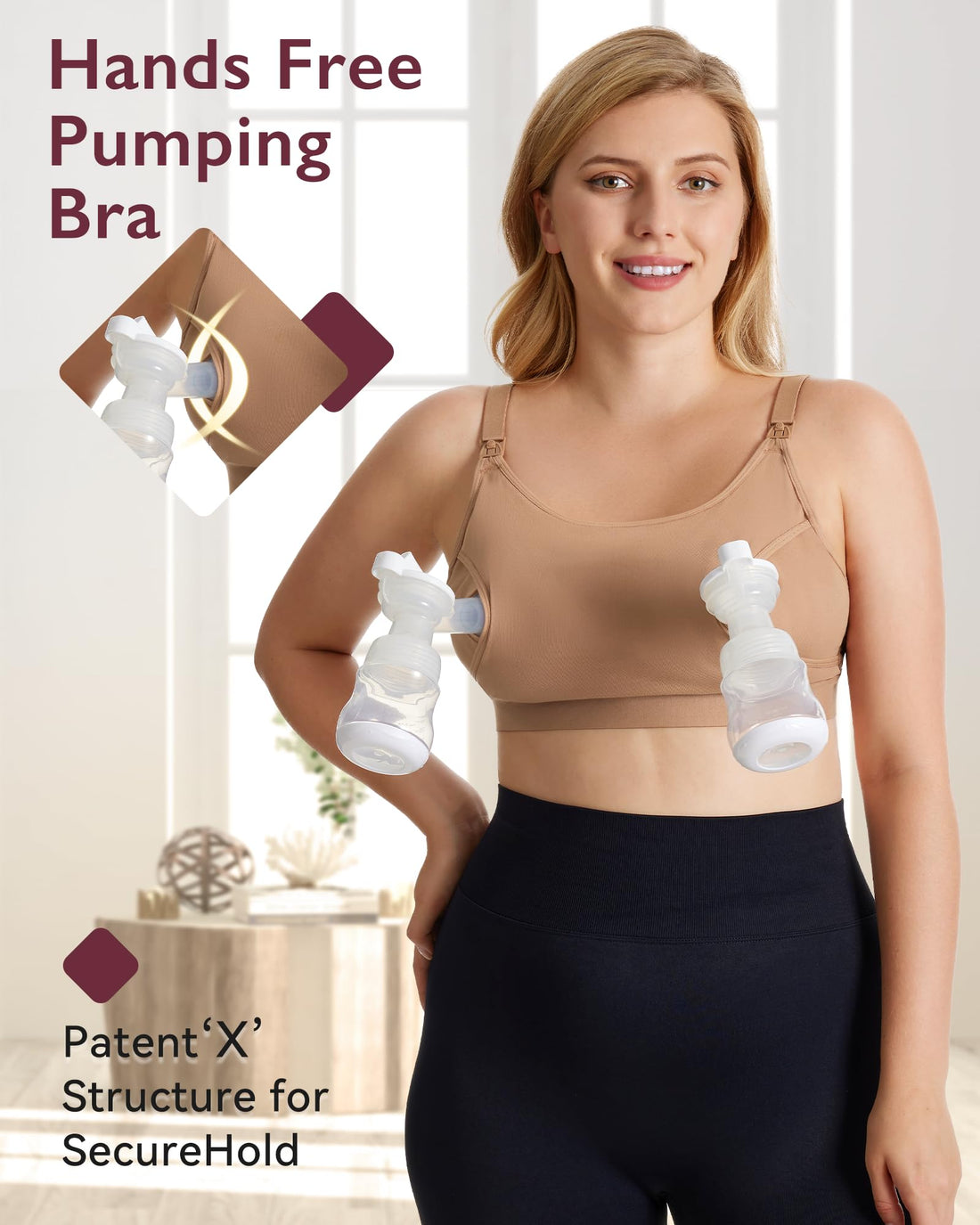 Momcozy  Adjustable Breast-Pumps Holding and Nursing Bra