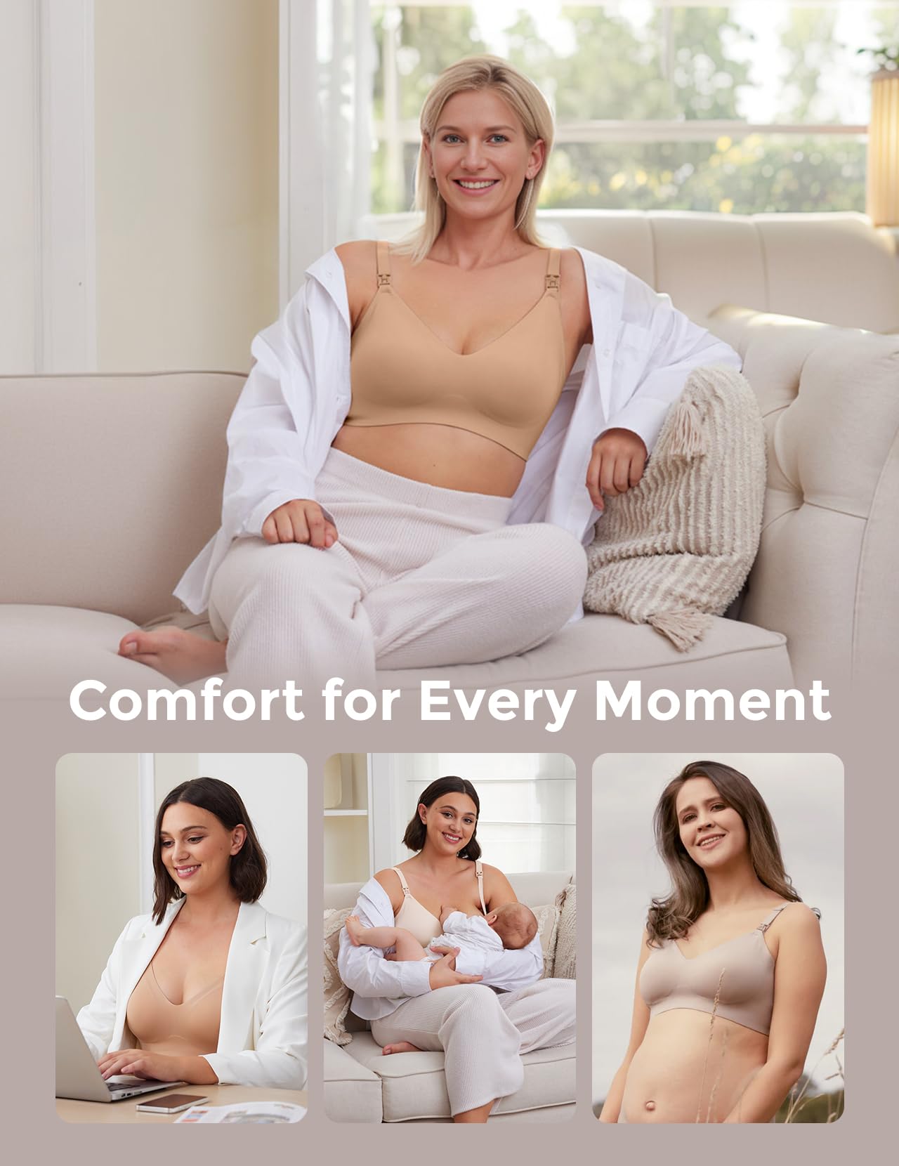 Momcozy Seamless Nursing Bra for Women 2 Pack