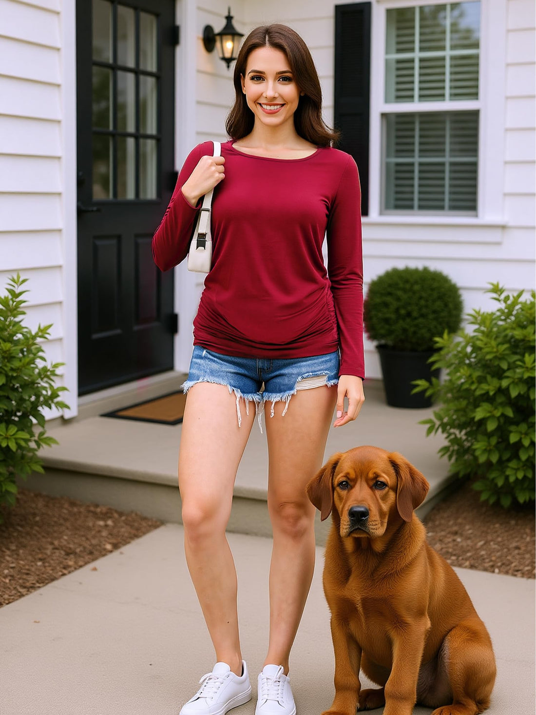 MIRAZEN 3 Pack Maternity Shirts Long Sleeve for Women