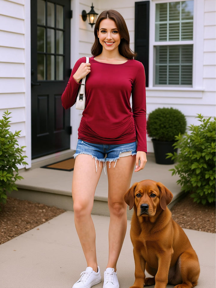 MIRAZEN 3 Pack Maternity Shirts Long Sleeve for Women