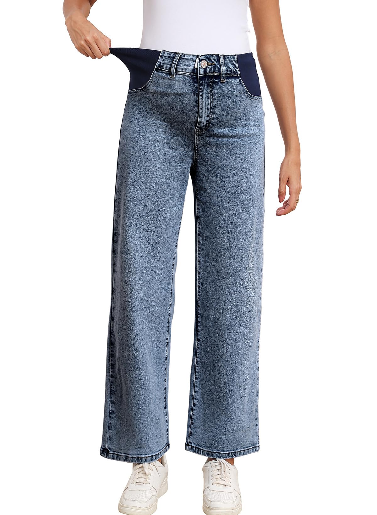 BLENCOT Women's Maternity Pants  with Pockets