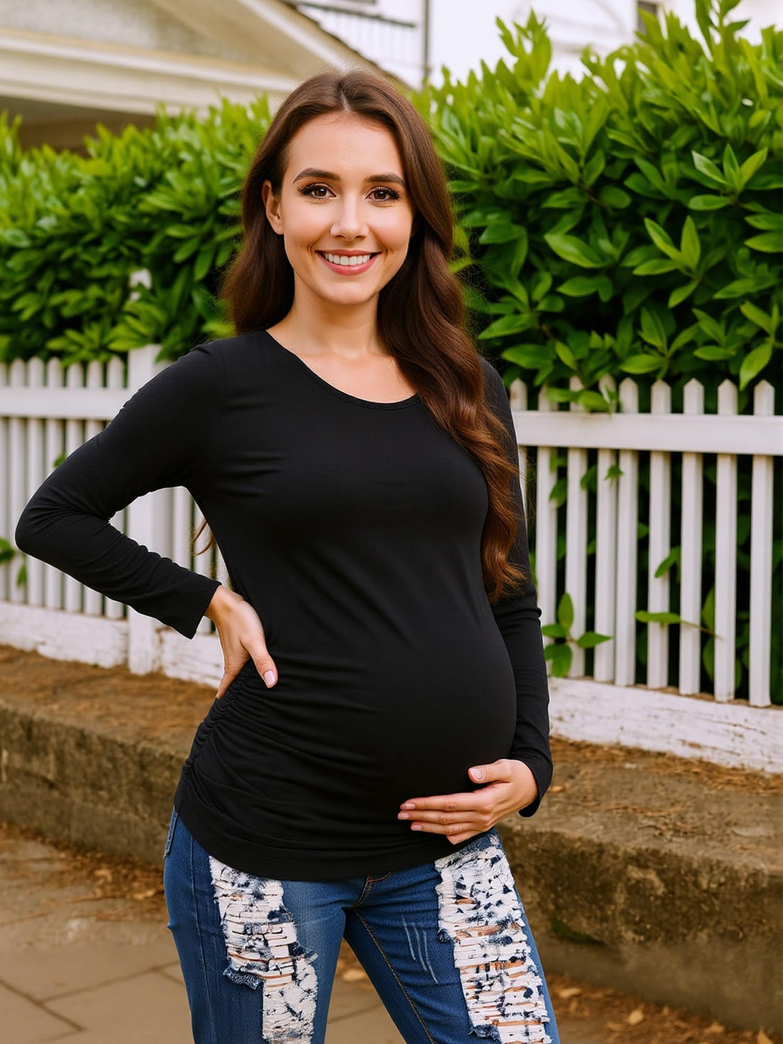 MIRAZEN 3 Pack Maternity Shirts Long Sleeve for Women