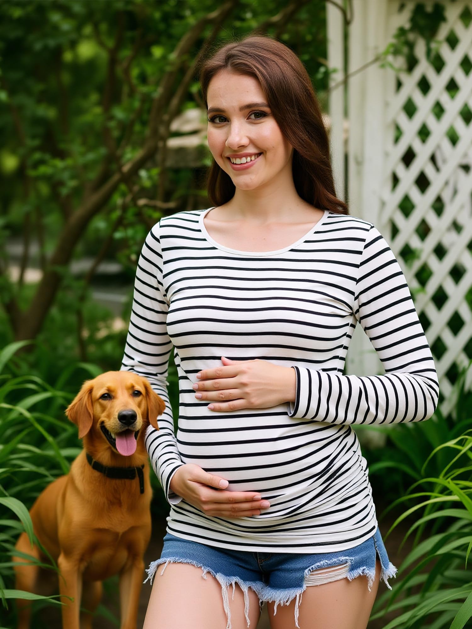 MIRAZEN 3 Pack Maternity Shirts Long Sleeve for Women