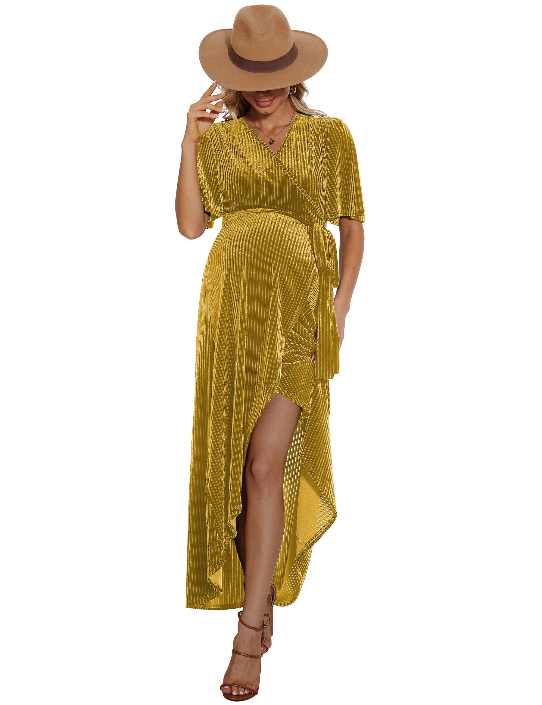 Rheane Maternity Velvet Dress Maternity Dress for Photoshoot