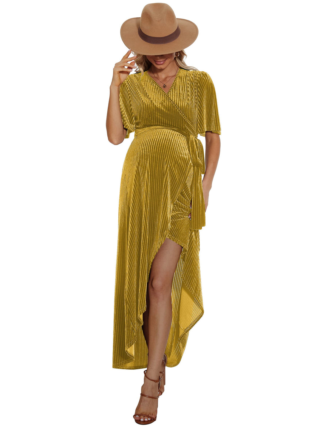 Rheane Maternity Velvet Dress Maternity Dress for Photoshoot