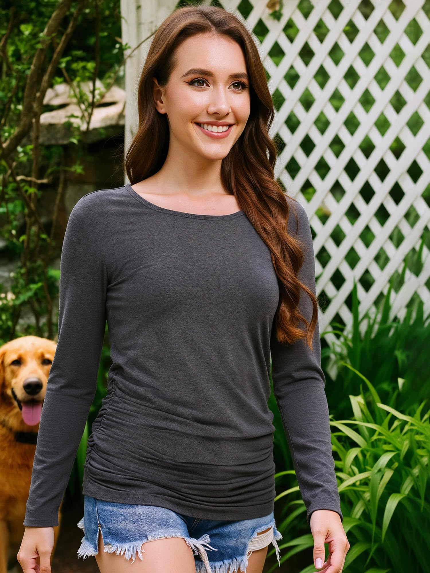 MIRAZEN 3 Pack Maternity Shirts Long Sleeve for Women