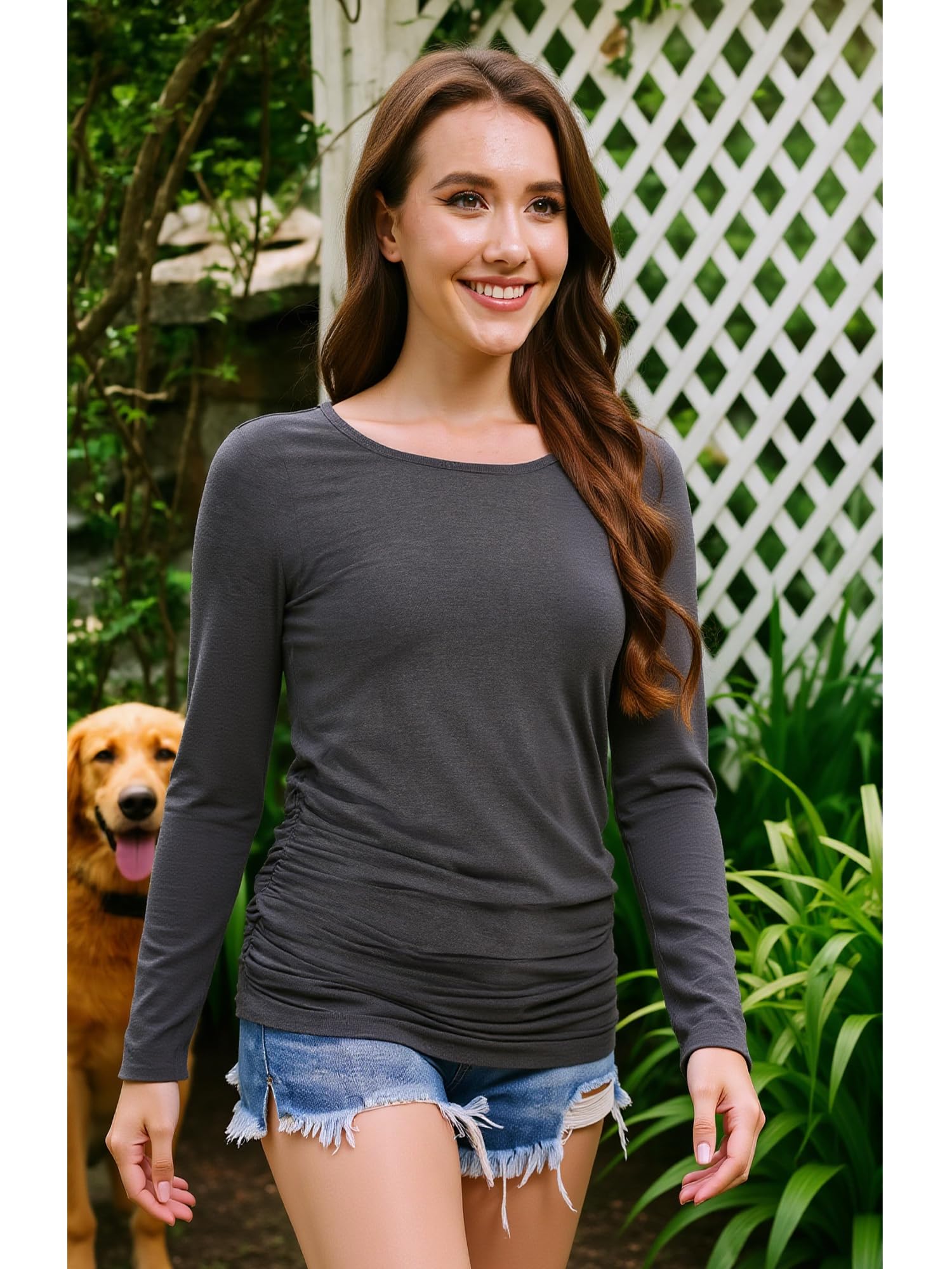 MIRAZEN 3 Pack Maternity Shirts Long Sleeve for Women