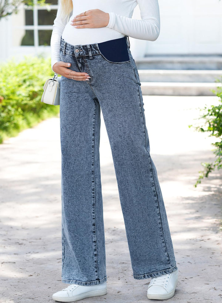 BLENCOT Women's Maternity Pants  with Pockets