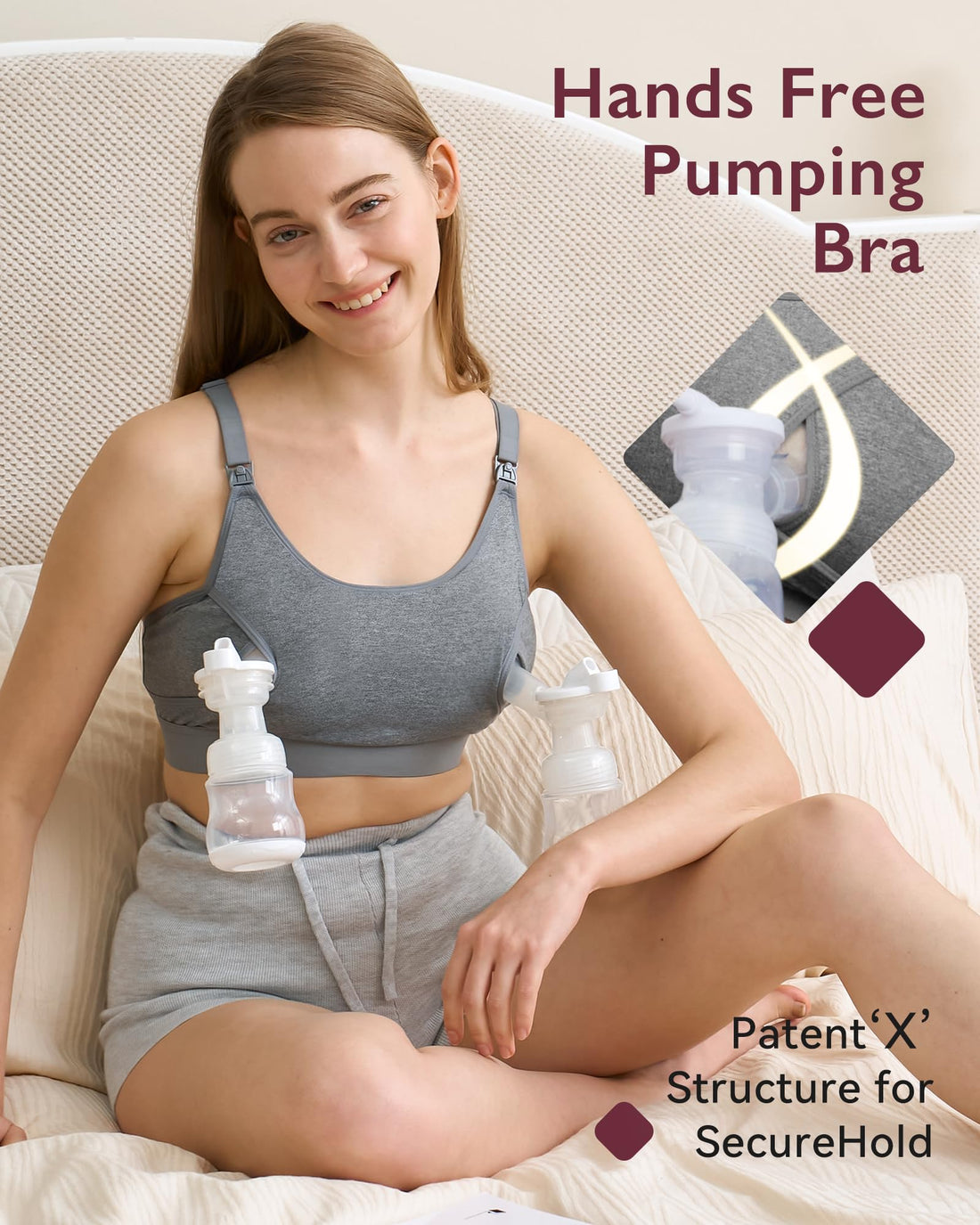 Momcozy  Adjustable Breast-Pumps Holding and Nursing Bra