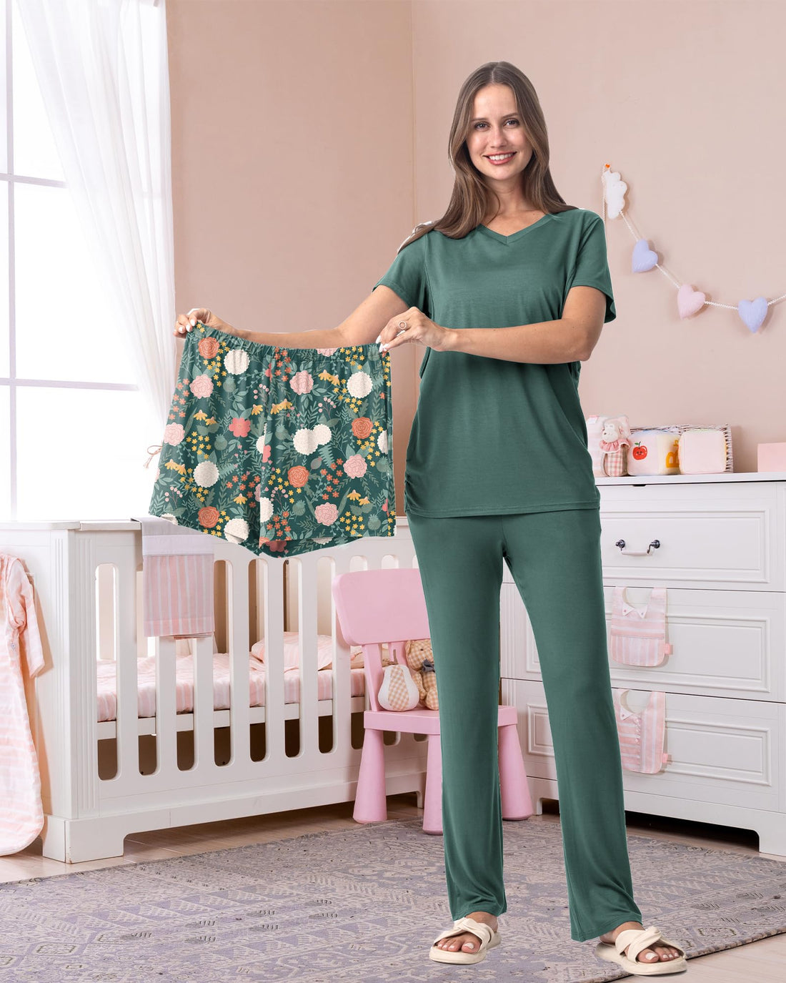 Rnxrbb 3 Piece Women's Maternity Nursing Pajamas Set