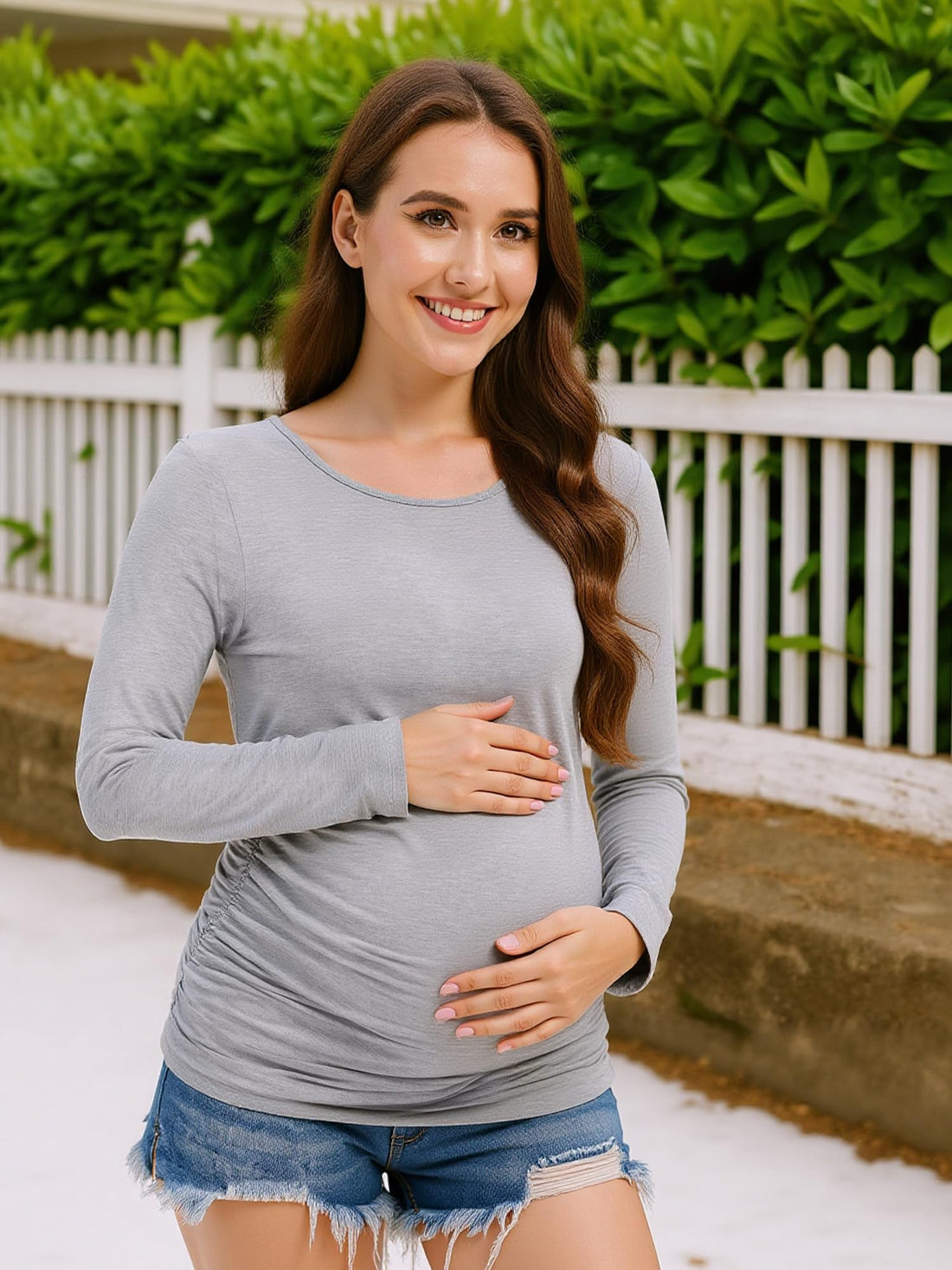 MIRAZEN 3 Pack Maternity Shirts Long Sleeve for Women