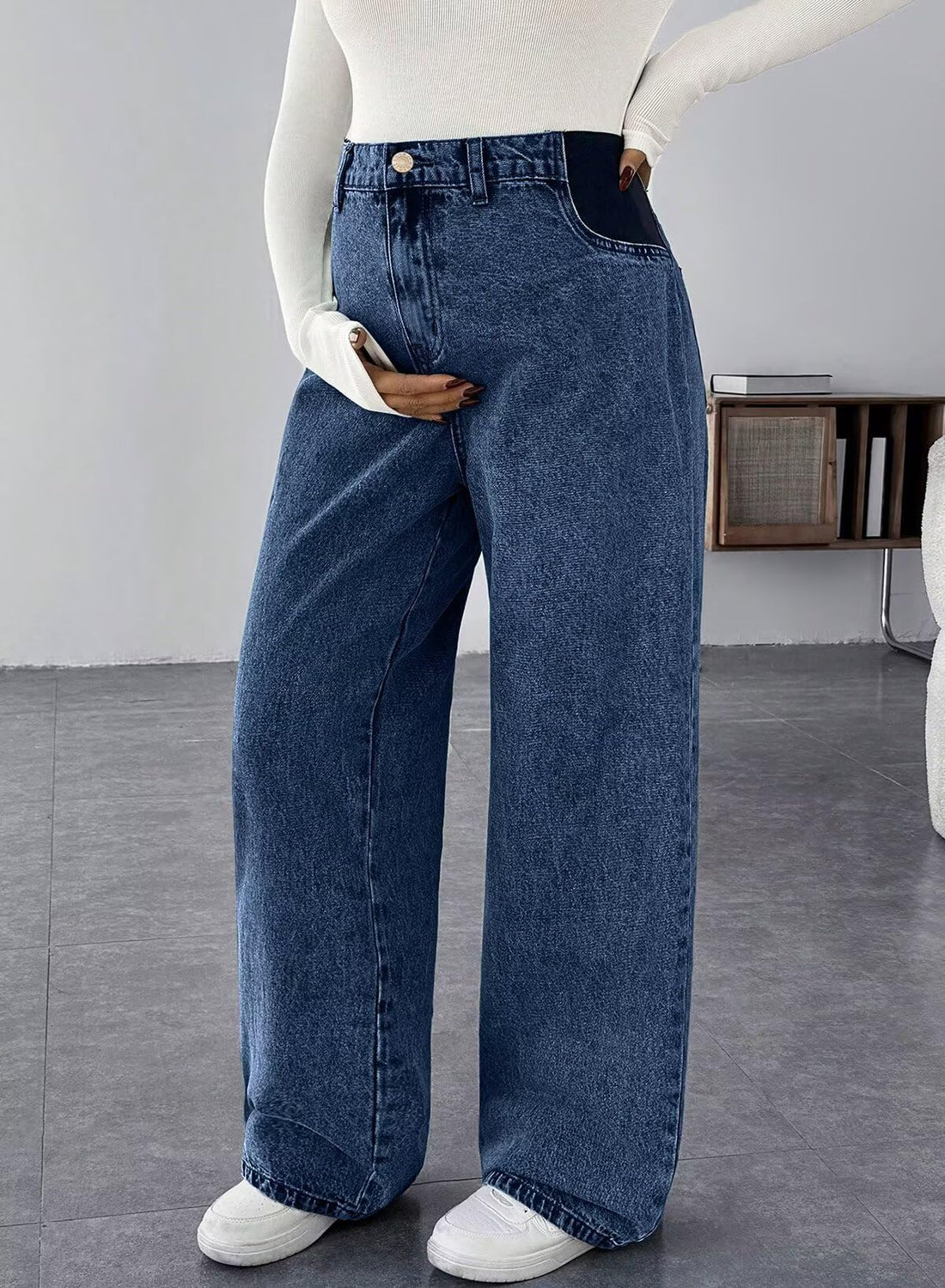 BLENCOT Women's Maternity Pants  with Pockets