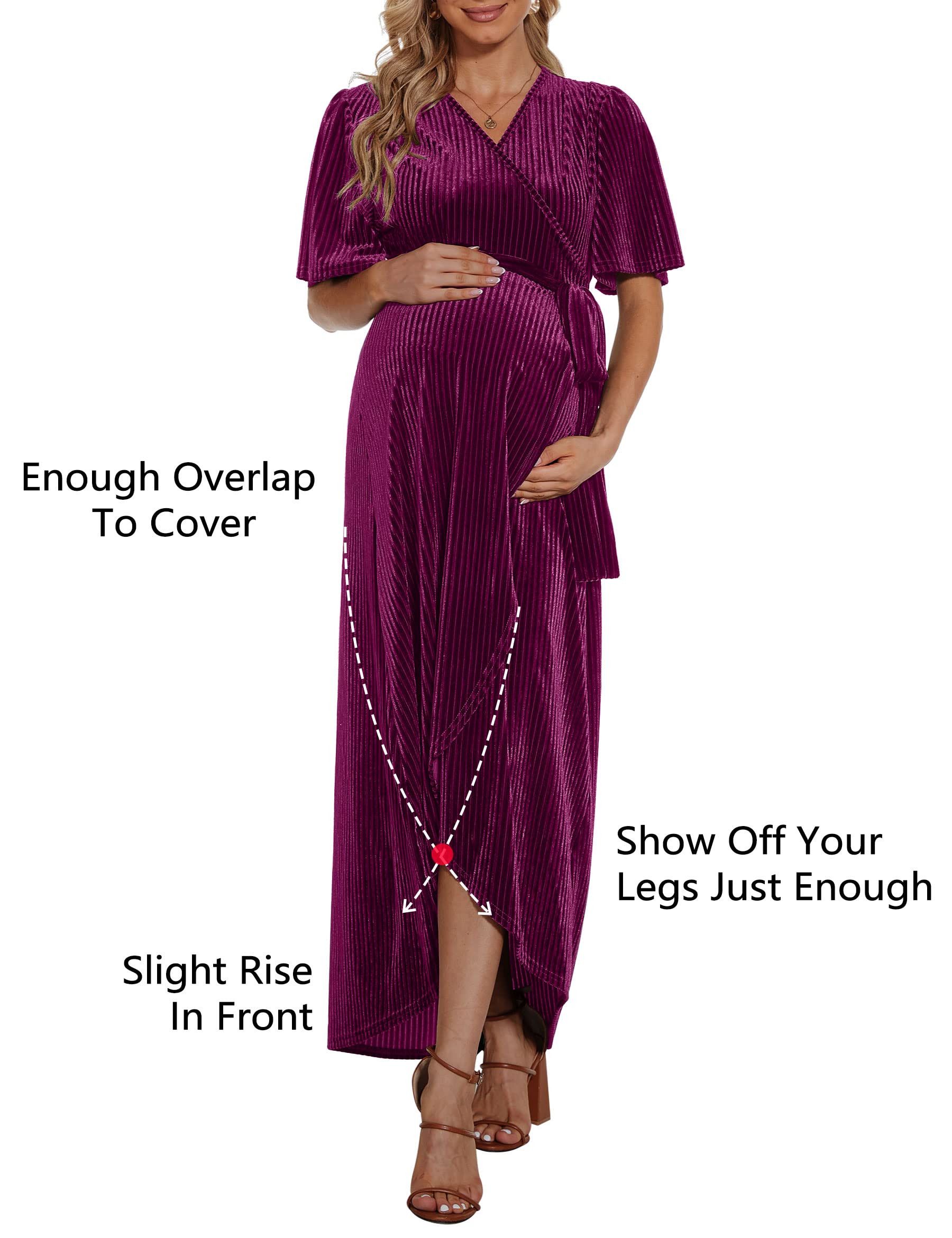 Rheane Maternity Velvet Dress Maternity Dress for Photoshoot
