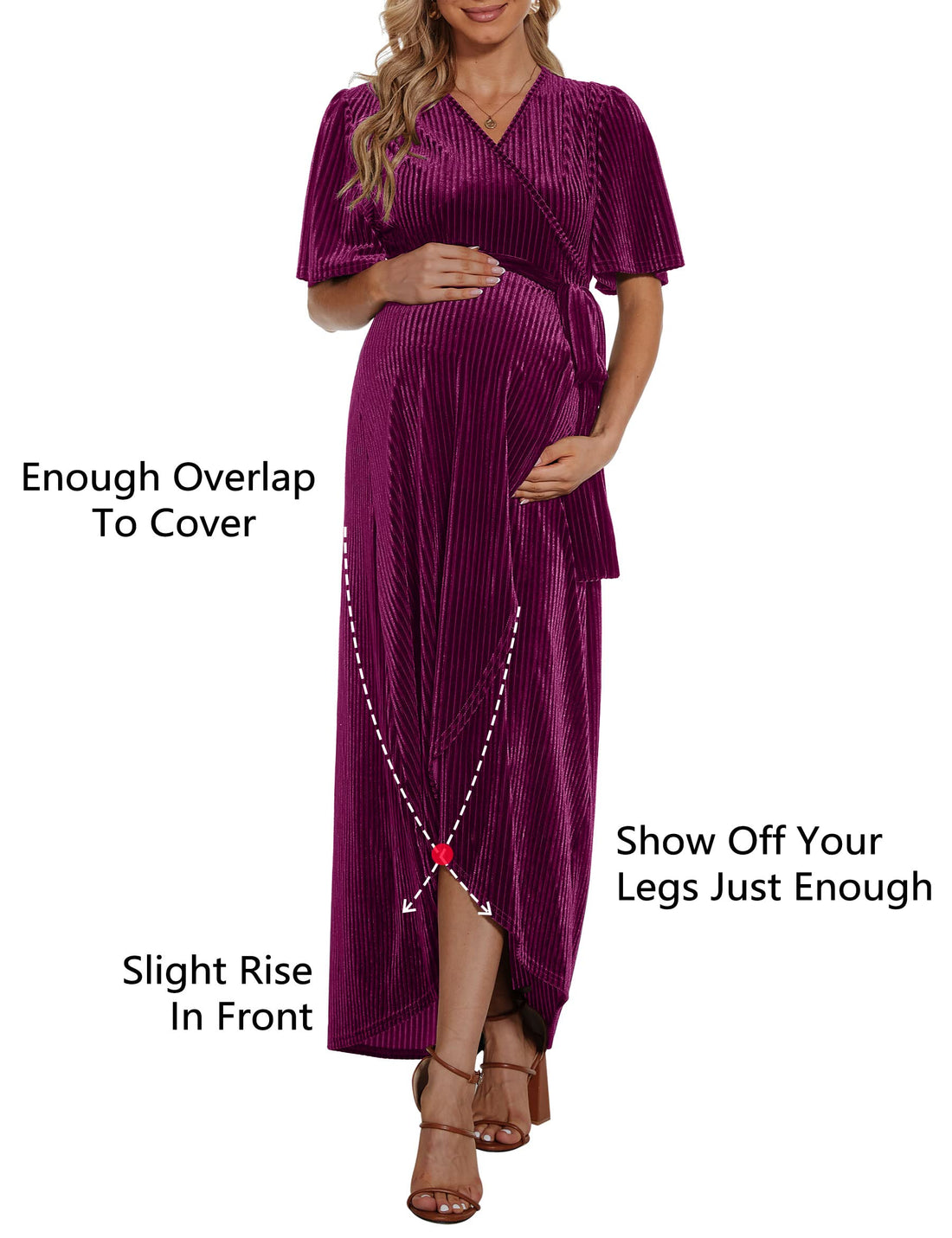 Rheane Maternity Velvet Dress Maternity Dress for Photoshoot