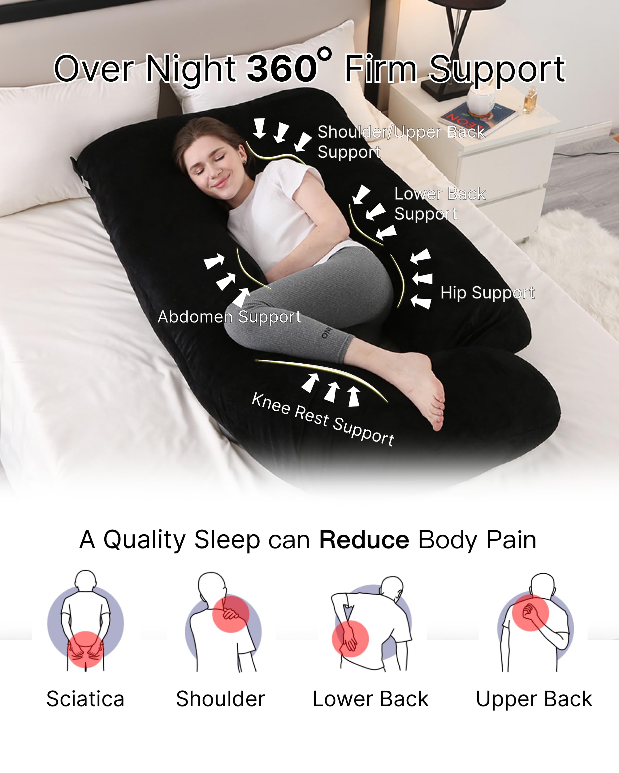 ALLOPERA Pregnancy Pillow, Full Body 57 Inch Maternity Pillow