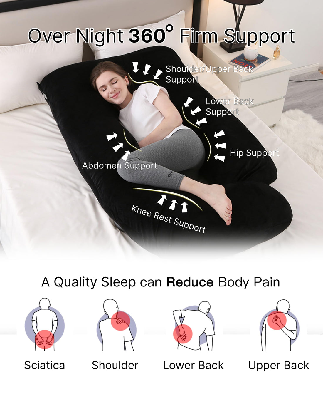 ALLOPERA Pregnancy Pillow, Full Body 57 Inch Maternity Pillow