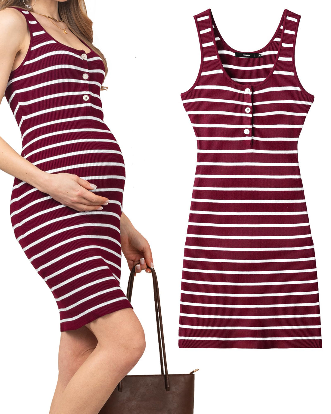 Rnxrbb Stripe Button Maternity Dress