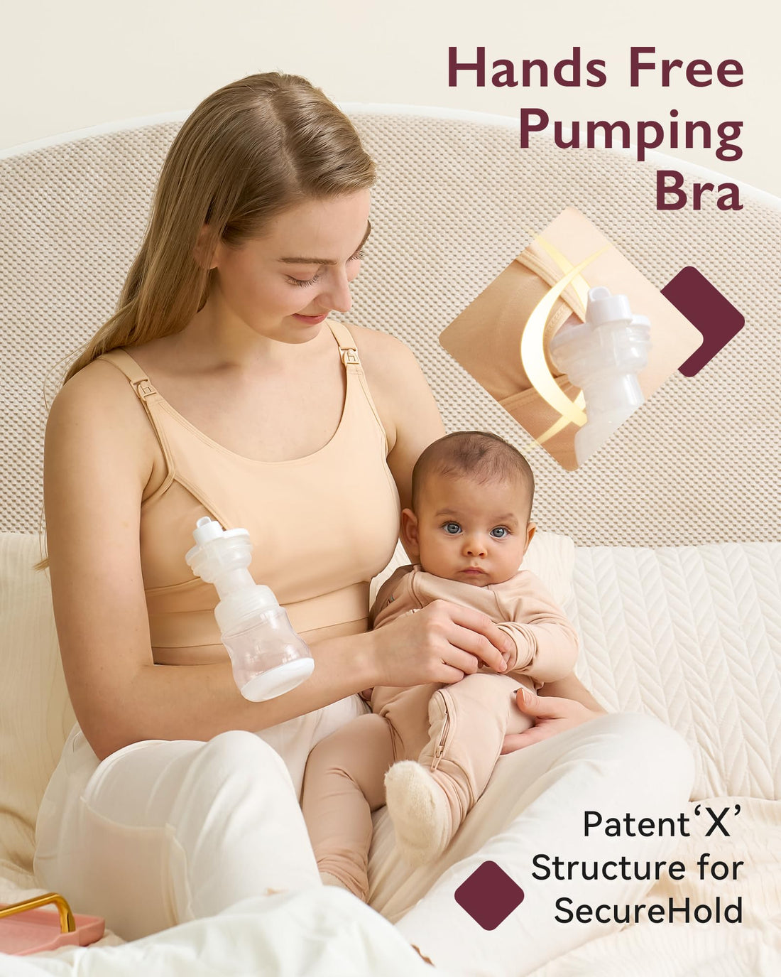 Momcozy  Adjustable Breast-Pumps Holding and Nursing Bra