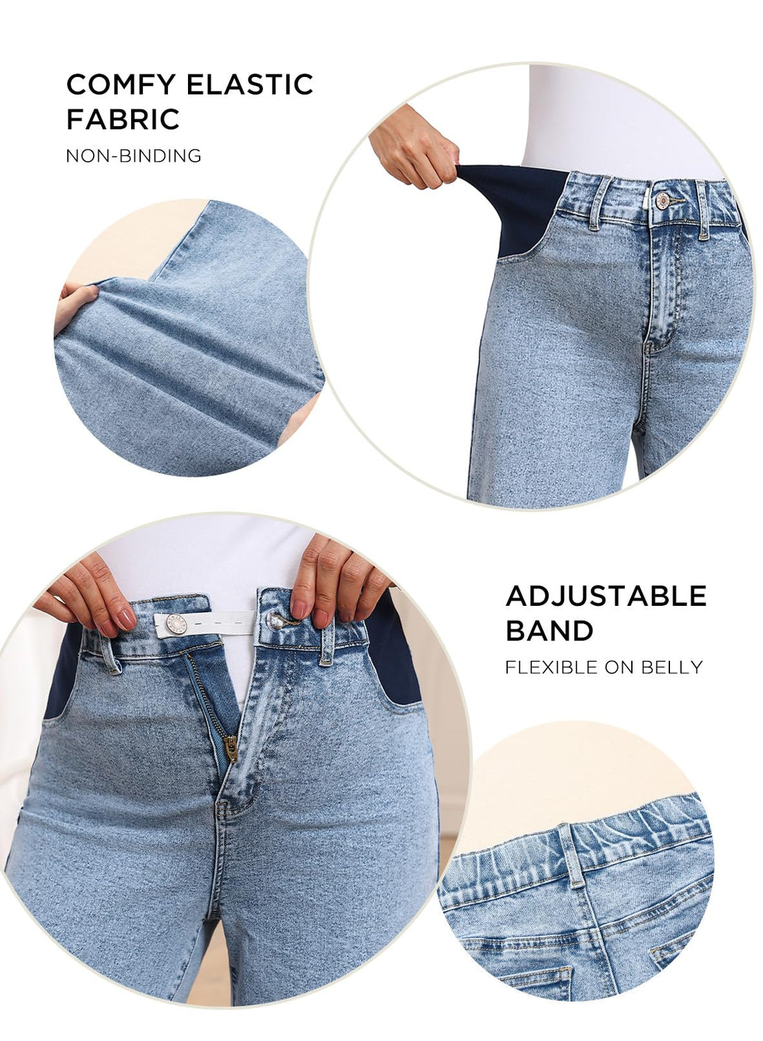 BLENCOT Women's Maternity Pants  with Pockets