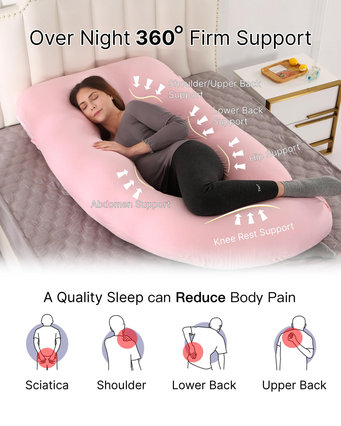 ALLOPERA Pregnancy Pillow, Full Body 57 Inch Maternity Pillow