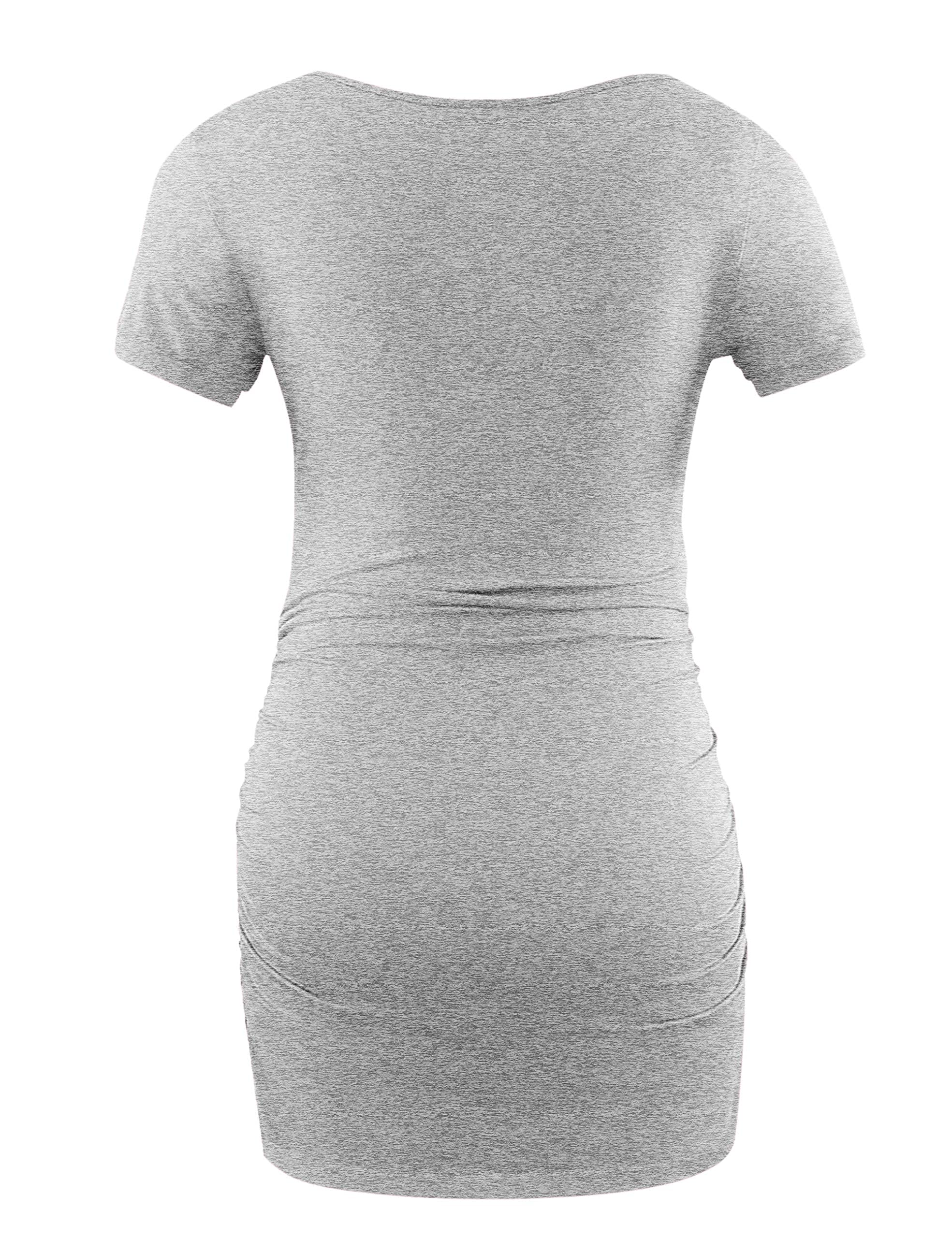 Peauty White Maternity Tops  for Women Side Ruched T Shirts