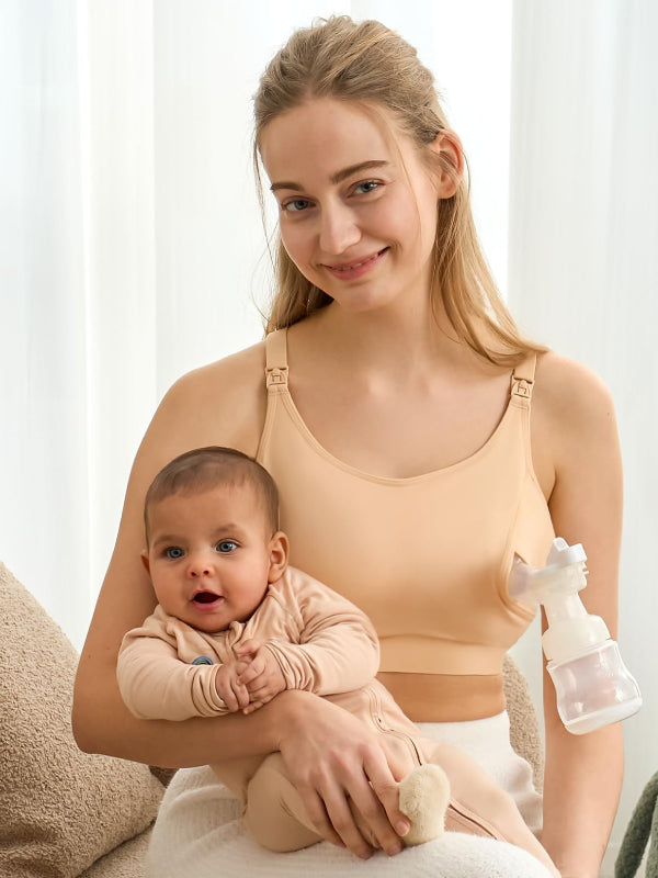 Momcozy  Adjustable Breast-Pumps Holding and Nursing Bra