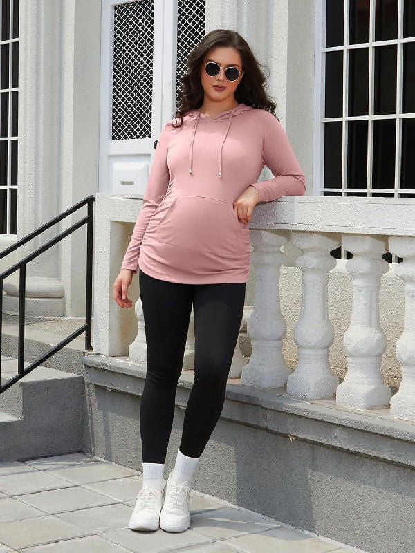 GINKANA Maternity Hoodie Long Sleeves Shirts Casual Maternity Top